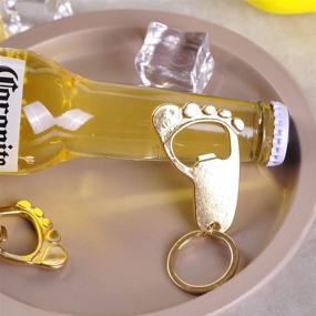 img 1 attached to 🍼 IBWell 20PCS Baby Shower Bottle Opener Party Favors: Bulk Baby Footprint Keychain Souvenirs - Perfect for Baby Birthday, Wedding Giveaways, and Pink-Themed Parties