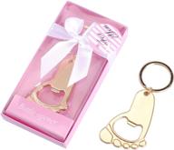 🍼 ibwell 20pcs baby shower bottle opener party favors: bulk baby footprint keychain souvenirs - perfect for baby birthday, wedding giveaways, and pink-themed parties logo