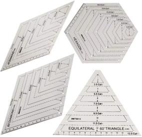 img 4 attached to 📐 Clear Plastic Quilting Ruler Set - 4Pcs Quilting Square Templates, Triangle, Hexagon, 45 Degrees, 60 Degrees Ruler - Essential Sewing Crafts Accessories (Transparent)