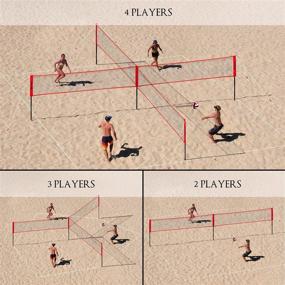 img 1 attached to 🏐 FITPLAY Four Square Volleyball/Badminton Net Set: Adjustable Height, Easy Set Up, Portable Outdoor Game Set for 2-4 Players - Ideal for Kids and Adults!