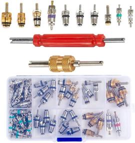img 4 attached to 🔧 ThreeH 103 Pcs R134A A/C Car Auto Air Conditioning Valve Core Set + 2 Way Remover Tool Kits for Car A/C System Repair
