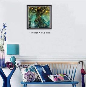 img 2 attached to 🌲 Dazzling Tree Firefly Forest 5D Diamond Painting Kit: DIY Rhinestone Cross Stitch Canvas for Stunning Home Wall Décor 11.6X11.6 inch