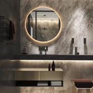 🚿 улучшите свою ванную комнату с помощью зеркала со светодиодной подсветкой - круглой формы с возможностью регулировки яркости. размер 28x28: крепление на стену, настраиваемая цветовая температура и функция противотумана. логотип
