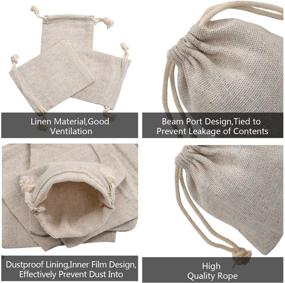 img 3 attached to 👜 50pc Double Canvas Drawstring Bag Cotton Pouch Gift Sachet Bags Muslin Bag Reusable Tea Bag 2.75x4 Inch by Calary