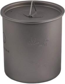 img 1 attached to 🏕️ Valtcan Titanium Camping Cup with Lid 450ml: Lightweight and Durable Drinkware for Outdoor Adventures