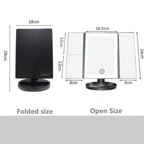 img 1 attached to 💄 Deweisn 36 LED Tri-Fold Lighted Vanity Makeup Mirror - Nature Daylight, Touch Screen Dimming, 3X/2X/1X Magnification, 180 Degree Rotation, Countertop Cosmetic Mirror