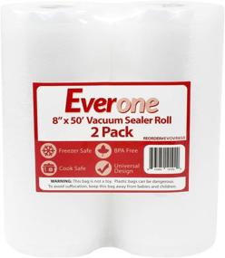 img 3 attached to 🍲 EverOne 8 inch x 50 feet Vacuum Sealer Bag Roll for Sous Vide & Food Saver - Pack of 2