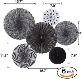 img 1 attached to 🎉 Stylish MOWO Black and White Paper Fans Hanging Decoration for Chic Events (Set of 6)