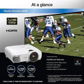 img 1 attached to 🎥 Epson Home Cinema 2250 3LCD Full HD 1080p Projector with Android TV and Streaming Capabilities, Home Theater Projector with 10W Speaker, Image Enhancement, Frame Interpolation, 70,000:1 Contrast Ratio, HDMI Connectivity