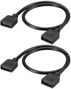img 4 attached to 🔌 uxcell ARGB Splitter Cable: Female to Female 3 Pin Extension for 5050 3528 LED Light Strips - 30cm Length (2Pcs)