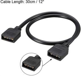 img 3 attached to 🔌 uxcell ARGB Splitter Cable: Female to Female 3 Pin Extension for 5050 3528 LED Light Strips - 30cm Length (2Pcs)