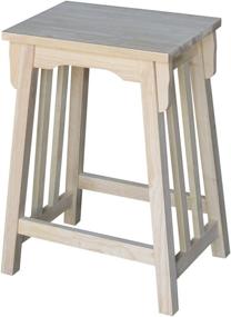 img 4 attached to 🌟 Premium Quality International Concepts 24-Inch Mission Counter Height Stool, Unfinished - Perfect for Any Space