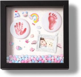 img 4 attached to Black 8x8 Shadow Box Frame with Linen Backboard & Real Glass - QDSSDECO Wood Display Case for Photos, Tickets, Wedding Bouquets, Medals, Baby Sports Memorabilia - Deep Showcase for Hanging