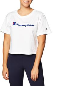 img 3 attached to Sporty Style with a Champion Women's Cropped Tee, featuring Script Logo Design