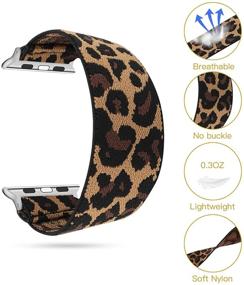 img 3 attached to 📱 Ремешок YOSWAN Stretchy Loop Strap - Браслет для Apple Watch 40 мм 38 мм iWatch Series 6/5/4/3/2/1 - Растяжимый эластичный запястный ремень