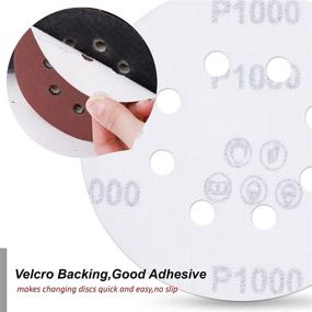 img 2 attached to 🪚 FASTPRO 200-Piece Sanding Discs Set, 5-Inch 8-Hole Hook and Loop Sandpaper, 13-Grade Orbital Sandpaper Kit, Includes Assorted Grits (40 60 80 100 120 150 180 240 320 400 600 800 1000)