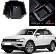 🚗 2021-2018 vw volkswagen tiguan evtime органайзер для центральной консоли - вставка для подлокотника с аксессуарами для хранения внутри бокса из абс. логотип