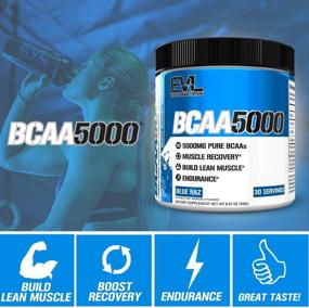 img 1 attached to 🔵 Порошок Evlution Nutrition BCAA5000: 5 г BCAAs для повышения производительности, восстановления и наращивания мышц - подходит для кето диеты, без сахара - 30 порций (Blue Raz)