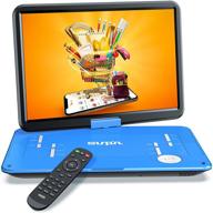 📀 sunpin 17.9" portable dvd player with 15.6" large hd swivel screen, long-lasting rechargeable battery, usb/sd card/av support, multiple disc formats, louder stereo speaker - blue logo