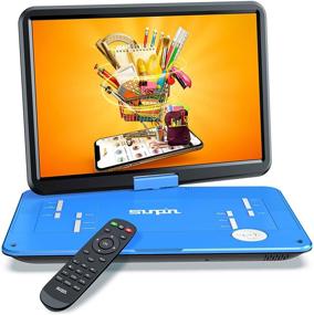 img 4 attached to 📀 SUNPIN 17.9" Portable DVD Player with 15.6" Large HD Swivel Screen, Long-lasting Rechargeable Battery, USB/SD Card/AV Support, Multiple Disc Formats, Louder Stereo Speaker - Blue