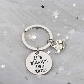 img 3 attached to BAUNA Tea Keychain Tea Lovers Gift - Always Tea Time: Alice Mad Hatter Quote Inspired with Teapot Charm