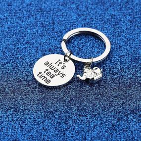 img 2 attached to BAUNA Tea Keychain Tea Lovers Gift - Always Tea Time: Alice Mad Hatter Quote Inspired with Teapot Charm