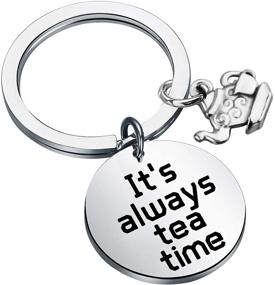 img 4 attached to BAUNA Tea Keychain Tea Lovers Gift - Always Tea Time: Alice Mad Hatter Quote Inspired with Teapot Charm
