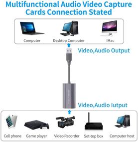 img 4 attached to 🎥 ACASIS HDMI 1080p30 Audio Video Capture Cards to USB2.0 for Direct Computer Recording - Ideal for Gaming Switch, Xbox, PS3, PS4, NS Camera Live Streaming, Teaching, Video Conferencing, or Live Broadcasting