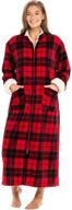 🛀 del rossa women's zip up fleece robe - cozy and convenient bathrobe with zipper closure logo