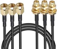 🔌 3-pack of 10ft rp-sma male to female extension cables for wifi router antenna extenders by traderplus logo
