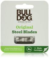 🪒 bulldog men's skincare and grooming original men's razor blade refills, pack of 4 logo