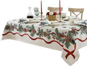 img 2 attached to Rectangular Lintex 🎄 Evergreen Christmas Tablecloth: Enhanced SEO