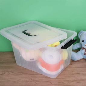 img 2 attached to Ramddy 12 Quart Clear Storage Box: Organize Efficiently with Lid and Black Latches, 1 Pack