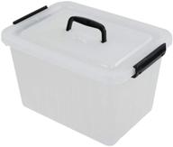 ramddy 12 quart clear storage box: organize efficiently with lid and black latches, 1 pack logo
