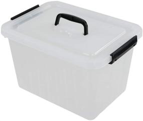 img 4 attached to Ramddy 12 Quart Clear Storage Box: Organize Efficiently with Lid and Black Latches, 1 Pack