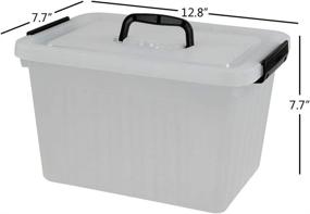 img 3 attached to Ramddy 12 Quart Clear Storage Box: Organize Efficiently with Lid and Black Latches, 1 Pack