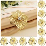 🌸 exquisite gold alloy napkin rings with hollow out flower design for wedding banquets and christmas dinner decor logo