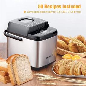 img 1 attached to 🍞 Briskind 19-in-1 Compact Bread Maker Machine - Small 1.5LB and 1LB Bread Maker with 50 Recipes, Gluten-Free Option, Bread Dough, Jam, Yogurt Functions, Auto Keep Warm, Delay Start, 3 Crust Color Settings