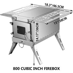 img 3 attached to 🏕️ Happybuy Tent Wood Stove 304 Stainless Steel: Portable Camping Stove with Folding Pipe - 18.3x15x14.17 inches, 90.6 inch Total Height for Tent Heating, Hunting, and Outdoor Cooking