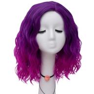 💜 labeauté ombre purple wavy wig: stunning lolita style, short curly synthetic hair wig (sw2760) logo