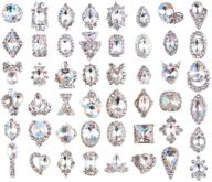 💎 48pcs 3d luxury nail art rhinestones glass crystal ab metal gems jewels stones for diy nail art, decoration, crafts, and jewelry making logo