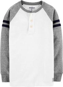 img 1 attached to OshKosh B'Gosh Boys' Long-Sleeve Raglan Henley - Comfortable and Stylish Clothing for Boys