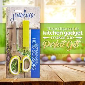 img 3 attached to 🌿 Jenaluca Herb Scissors with 5 Blades and Cover - The Ultimate Kitchen Tool for Effortless Fresh Herb Preparation