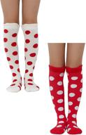 🧦 cute fashion girls knee high socks: cotton legging with adorable stripe or polka dot design logo