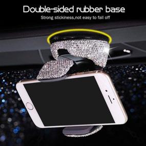 img 2 attached to WSC Car Bling Crystal Phone Holder - Strong Sticky Car Mount Diamond for Dashboard, Windshield, Air Vent + Air Vent Base - Pink