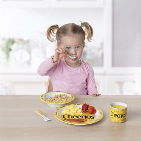 img 3 attached to 🍽️ Cheerios 5-Piece Kids Plates Mealtime Feeding Set for Toddlers - Dishware Set with Plate, Bowl, Cup, Utensils - BPA/PVC Free, Dishwasher Safe