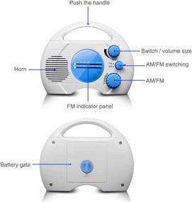 img 1 attached to 🚿 YIHOME Душевое радио: Мини-портативный водонепроницаемый висячий динамик AM/FM для душа, бассейна, лодки, пляжа, горячей ванны, на открытом воздухе и внутри помещения - аудио для домашней ванной