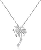 🏝️ tropical beach jewelry cz palm tree pendant necklace for hawaii bridal beach wedding and bridesmaid gifts logo