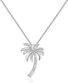 img 4 attached to 🏝️ Tropical Beach Jewelry CZ Palm Tree Pendant Necklace for Hawaii Bridal Beach Wedding and Bridesmaid Gifts