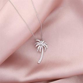 img 3 attached to 🏝️ Tropical Beach Jewelry CZ Palm Tree Pendant Necklace for Hawaii Bridal Beach Wedding and Bridesmaid Gifts